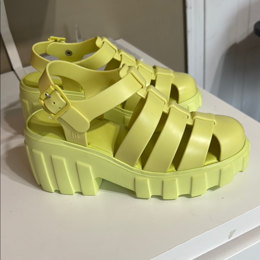 Melissa Yellow Platform Sandals